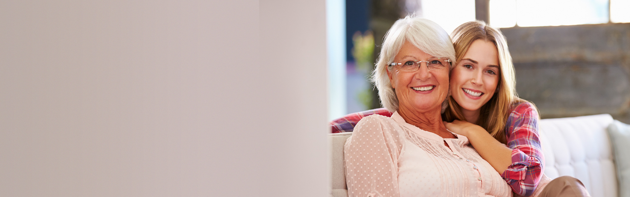 elderly lady and younger family member