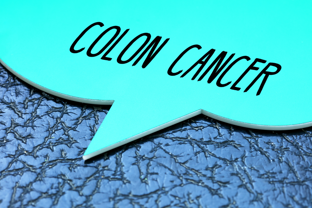 colon cancer words on speech bubble