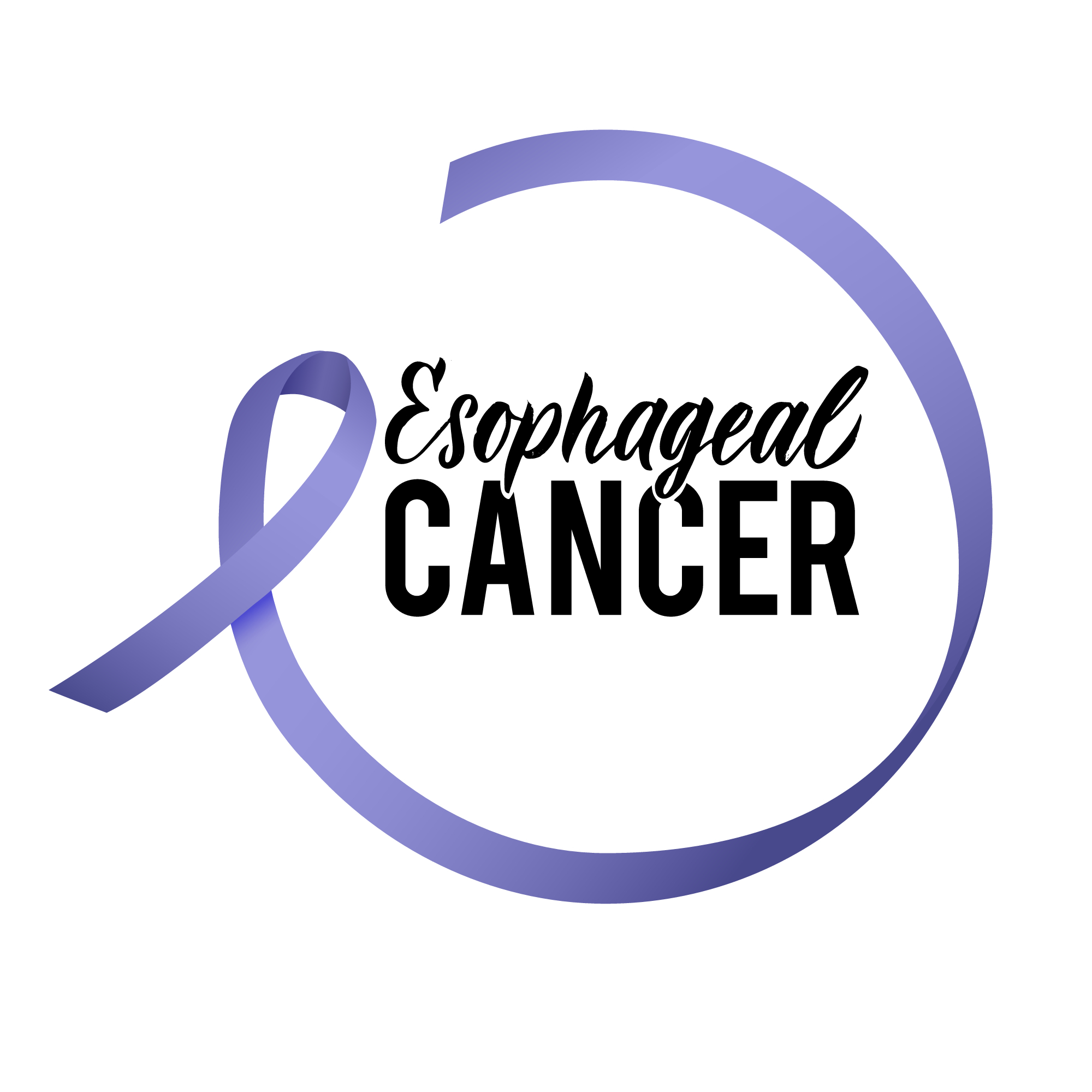 Esophageal Cancer with purple ribbon for awareness