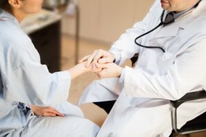 A doctor giving a second opinion for the cancer diagnosis.