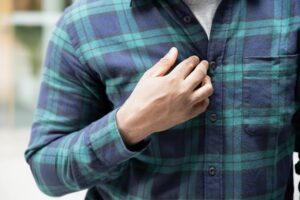 Man having esophageal pain.
